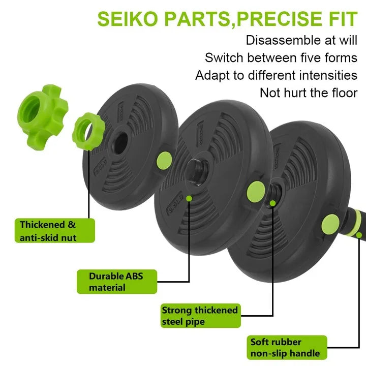 4-in-1 Adjustable Dumbbells, Barbell, Kettlebells, and Push-Up-Stand, 44 Pounds - DryoShop