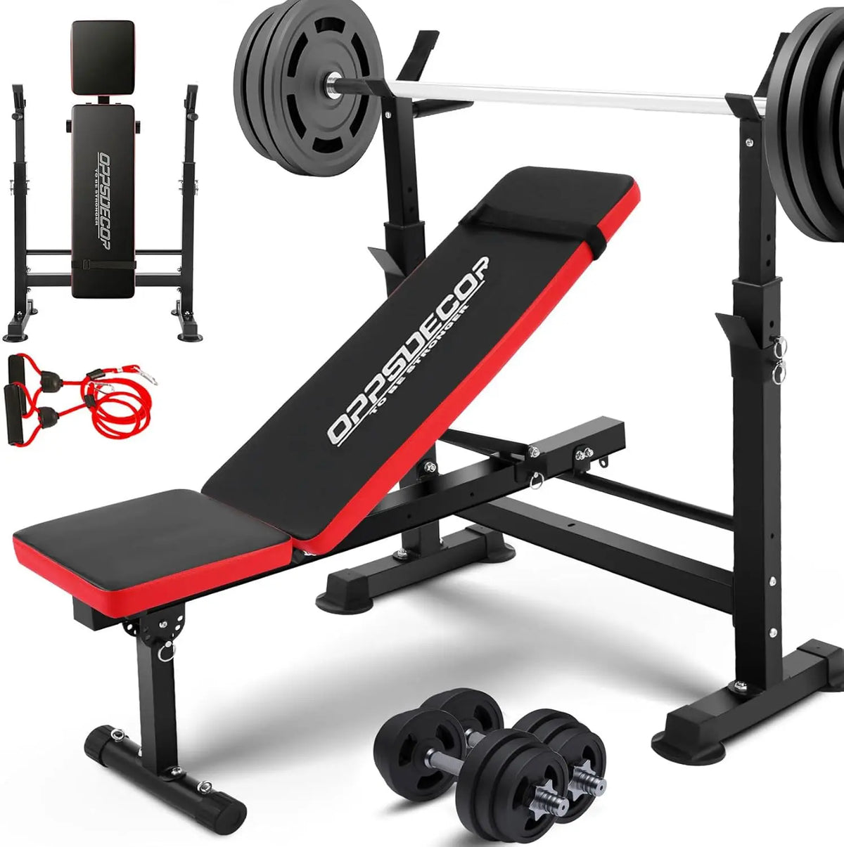 600lbs 6 in 1 Weight Bench Set with Squat Rack