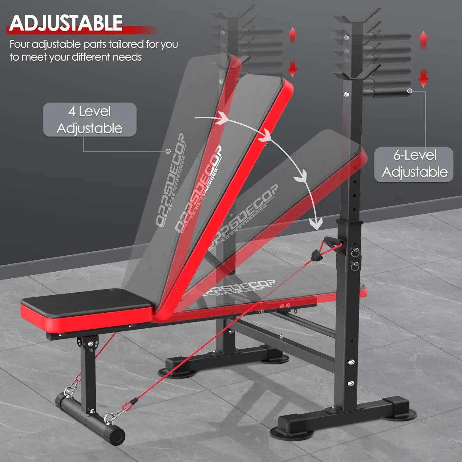 600lbs 6 in 1 Weight Bench Set with Squat Rack