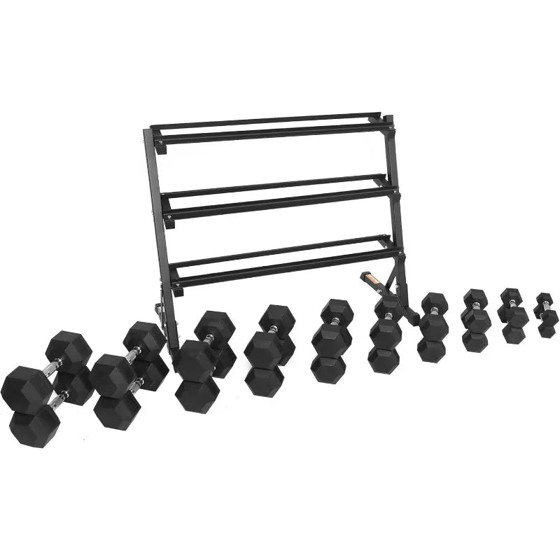 Premium Rubber Coated Hex Dumbbell Weight Set - DryoShop